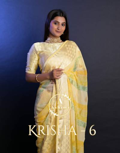 KRISHA VOL-6 BY ASHIMA GEORGETTE JACQUARD WEAVING SAREE MANUFACTURER IN SURAT